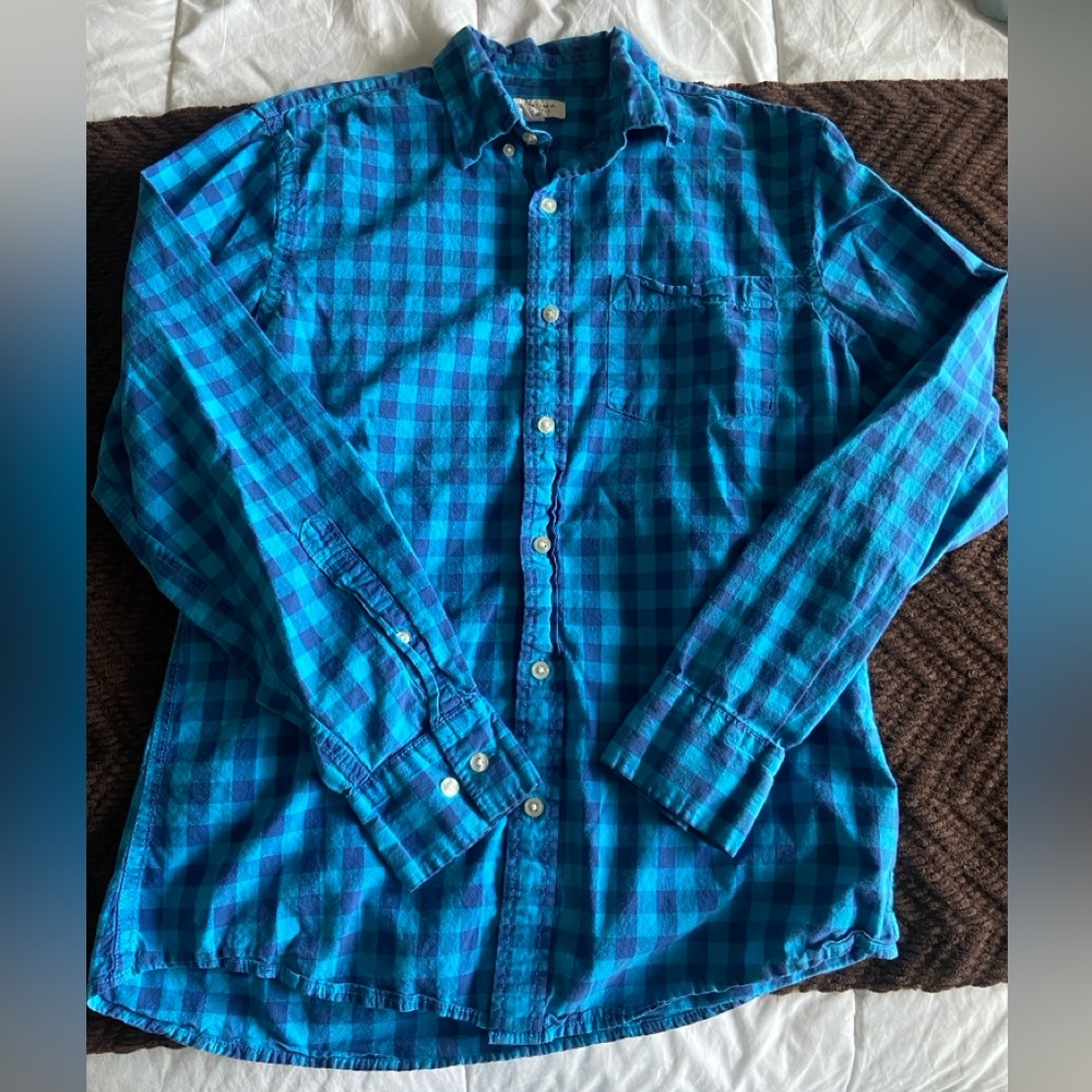 Sonoma blue plaid button down